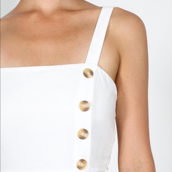 LOWEST Venice Tortoiseshell Button Dress White - Picture 6 of 7